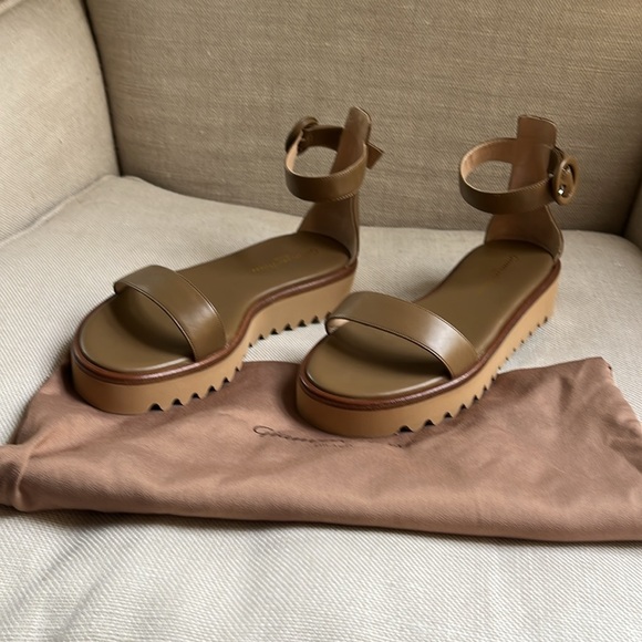 Gianvito Rossi Brown Platform Sandals Ankle Strap Eleanor US 6 36 - Picture 4 of 9